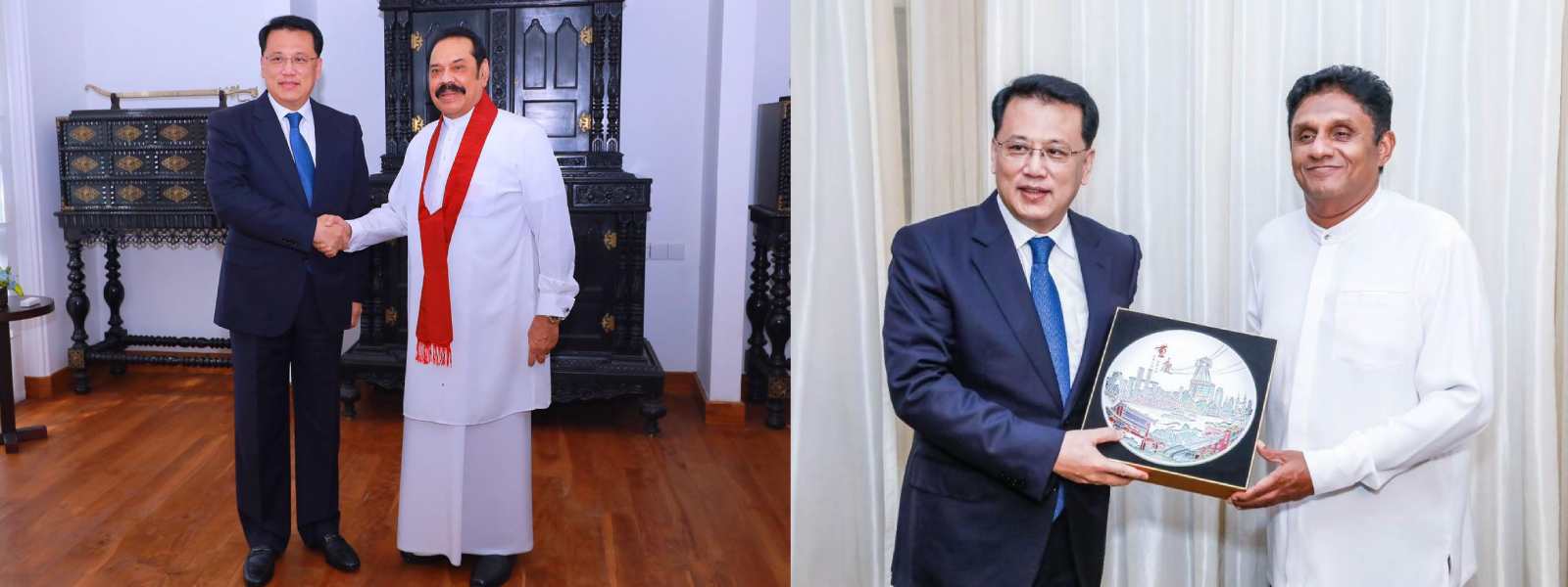 Top CCP official meets Mahinda, Sajith